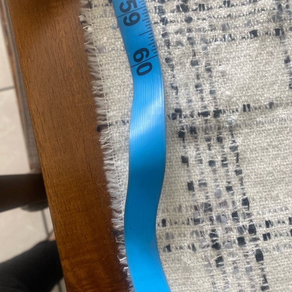 CHANEL Scarf Shawl White Blue Gray Black - Picture 11 of 12